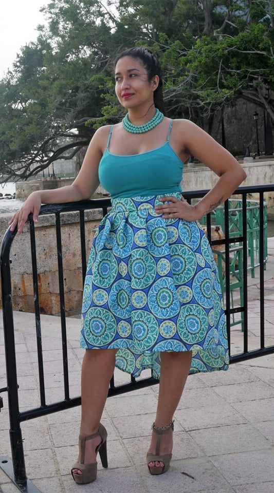 3 rows turquoise Howlite statement necklace
