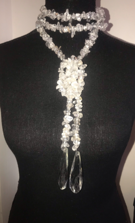 XL Crystal Quartz Lariat Necklace