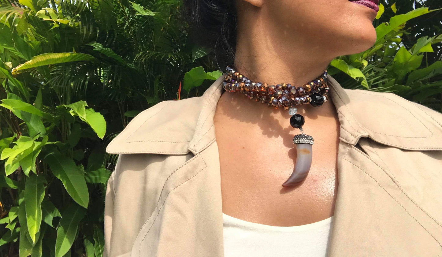 Lariat and Agate necklace