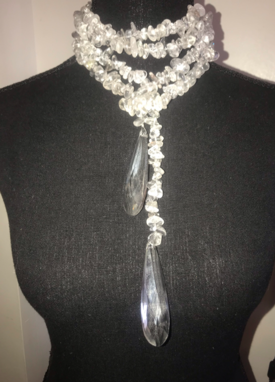 XL Crystal Quartz Lariat Necklace